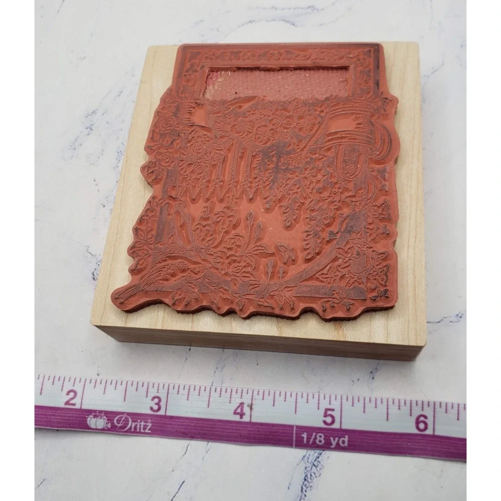 PSX Time Began in a Garden Mounted Rubber Stamp #K-1418 Flowers, Garden